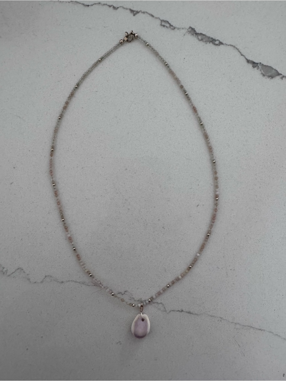 Delicate Cowrie Beaded Necklace